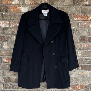 vintage Talbots Classic wool blend Black Pea Coat